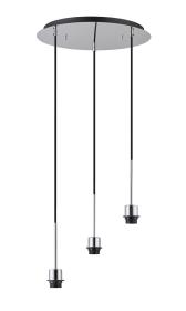 D0905CH  Carrie Polished Chrome 3 Light Round E27 Universal Pendant